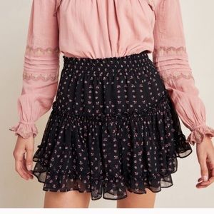 MISA Los Angeles Willa Ditsy Floral Skirt Black